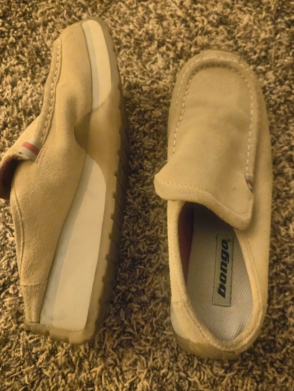 BONGO Chunky Camel Genuine Suede Slip-On Driving Comfortable Moccasins